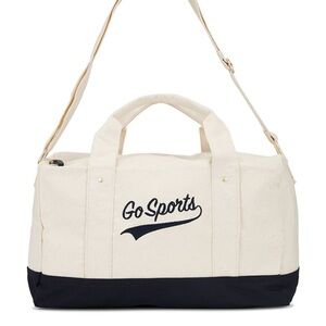 Cream and Black Men's Duffel Bag